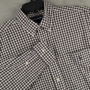Ralph Lauren Golf Mens Large Gingham Plaid Long Sleeve Button Down Shirt